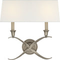 Cross Bouillotte Large Sconce | Antique Nickel | Linen Shade