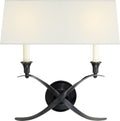 Cross Bouillotte Large Sconce | Bronze | Linen Shade