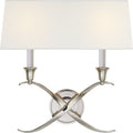 Cross Bouillotte Large Sconce | Polished Nickel | Linen Shade
