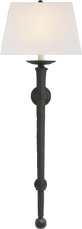 Long Iron Torch | Black Rust | Linen Shade
