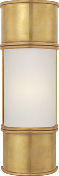 Oxford 12" Bath Sconce | Antique-Burnished Brass | Frosted Glass