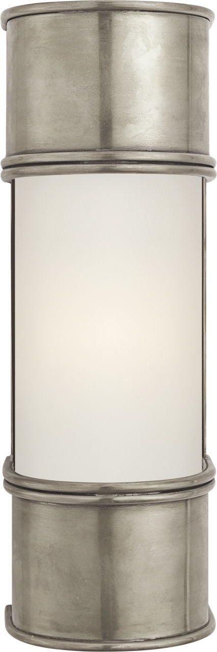 Oxford 12" Bath Sconce | Antique Nickel | Frosted Glass
