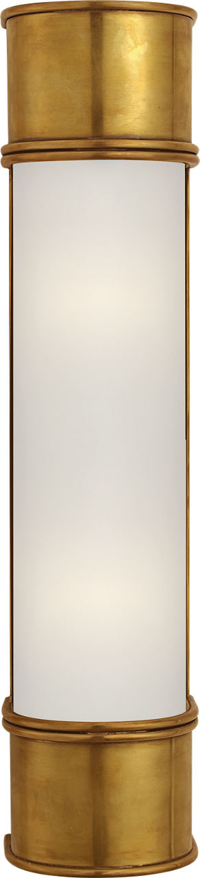 Oxford 18" Bath Sconce | Antique-Burnished Brass | Frosted Glass