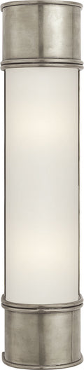 Oxford 18" Bath Sconce | Antique Nickel | Frosted Glass