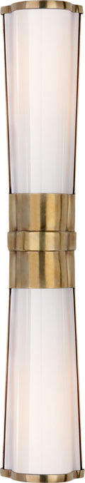 Carew Linear Sconce | Antique-Burnished Brass | White Glass