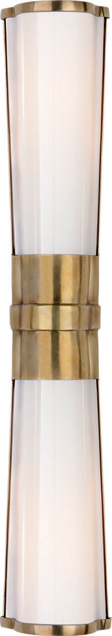 Carew Linear Sconce | Antique-Burnished Brass | White Glass