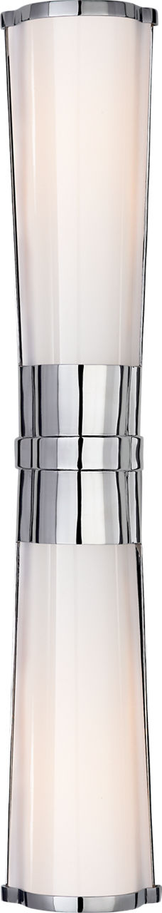 Carew Linear Sconce | Polished Nickel | White Glass