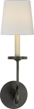 Symmetric Twist Single Sconce | Bronze | Linen Shade