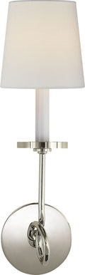 Symmetric Twist Single Sconce | Polished Nickel | Linen Shade