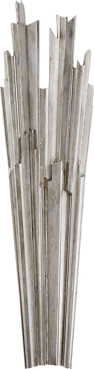 Claymore Tall Sconce | Burnished Silver Leaf