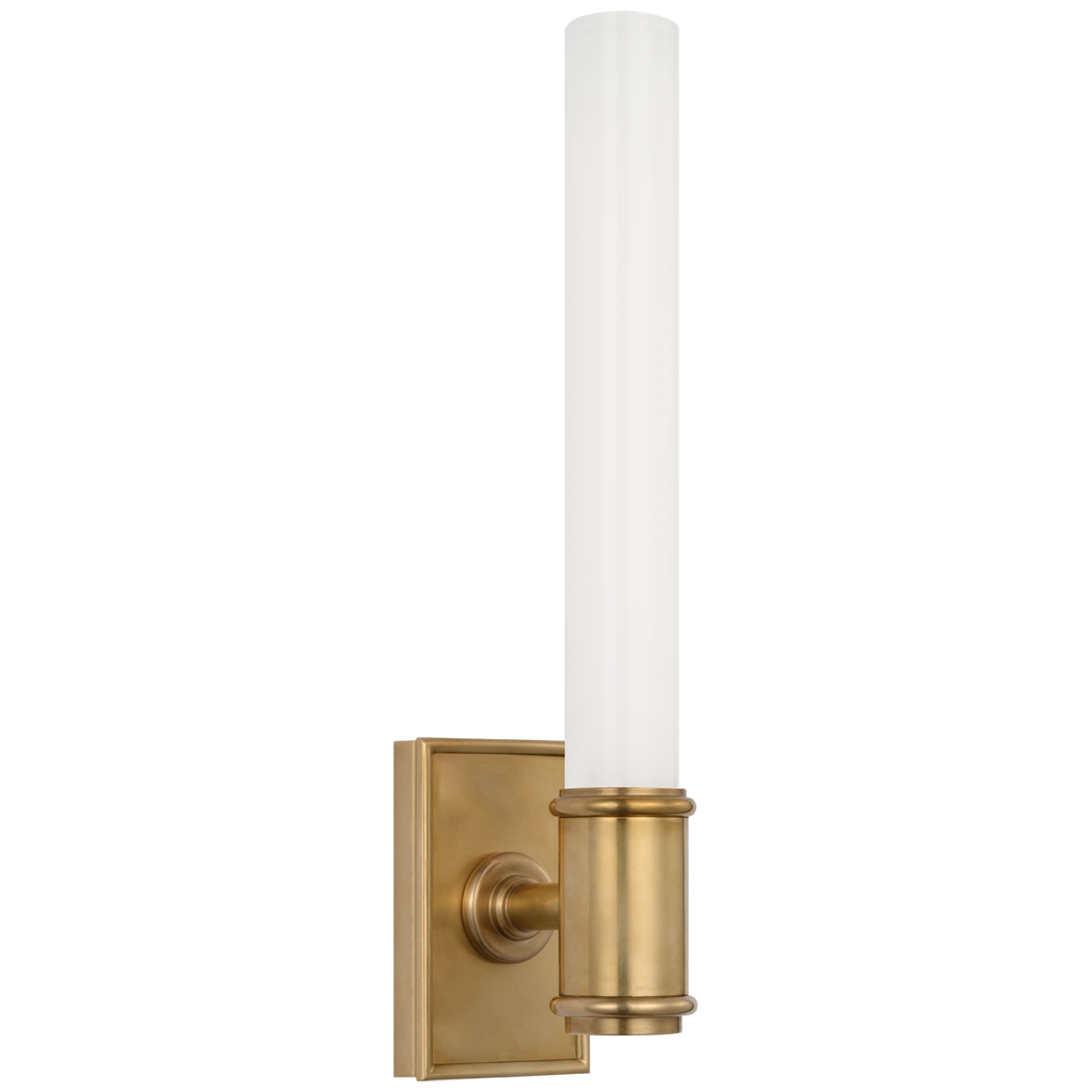 Owen 14" Single Bath Light | Antique-Burnished Brass | White Glass