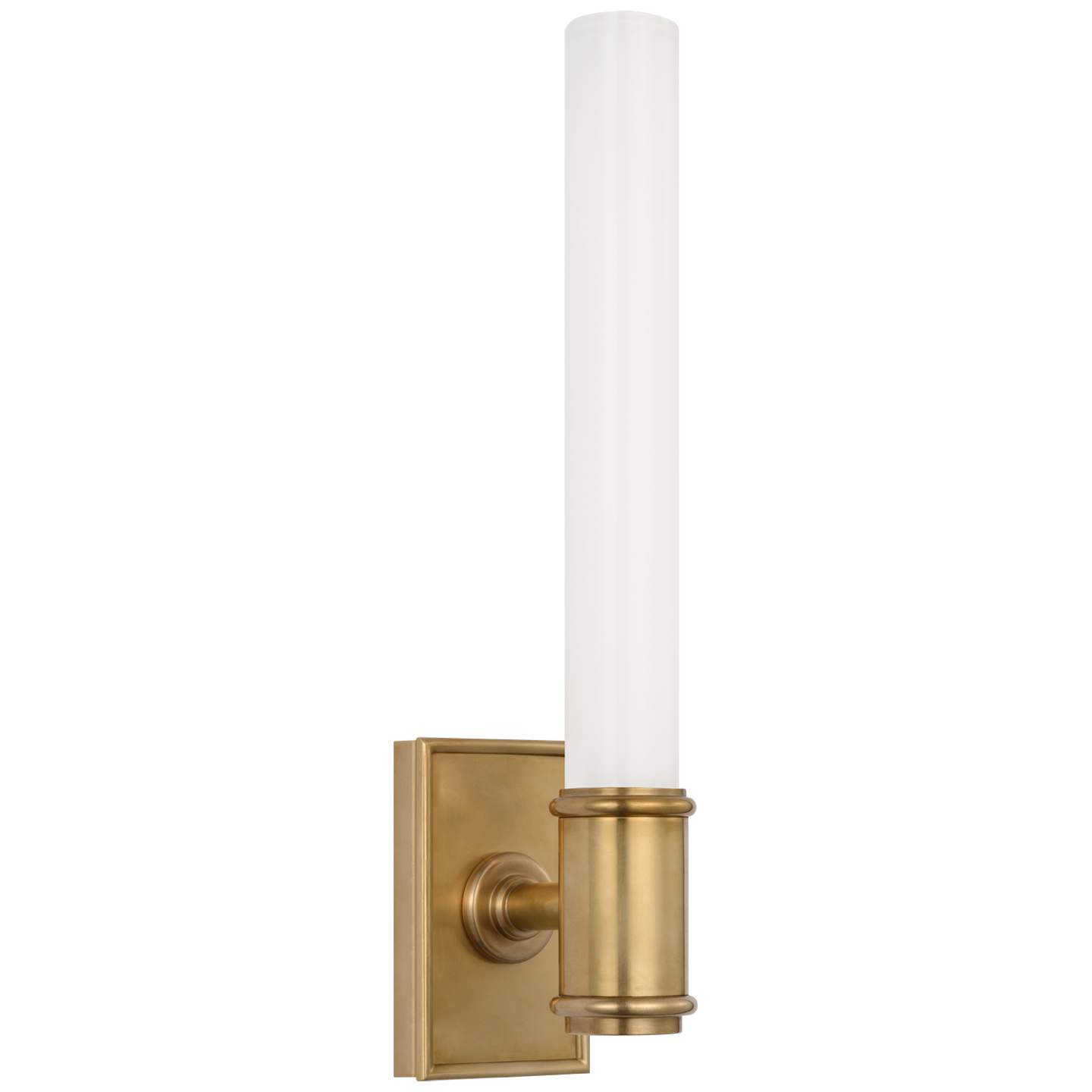 Owen 14" Single Bath Light | Antique-Burnished Brass | White Glass