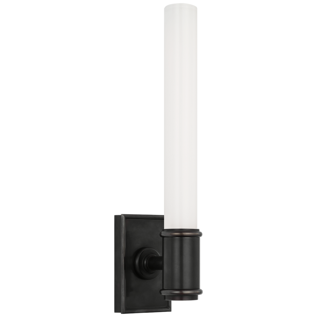 Owen 14" Single Bath Light | Bronze | White Glass