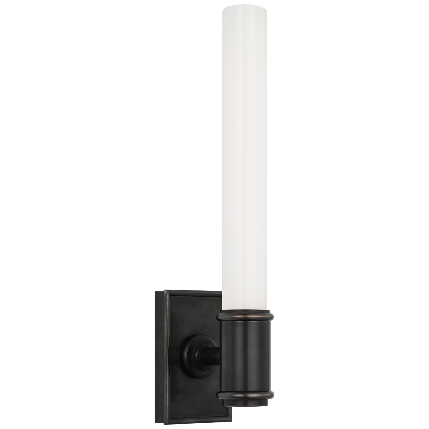 Owen 14" Single Bath Light | Bronze | White Glass
