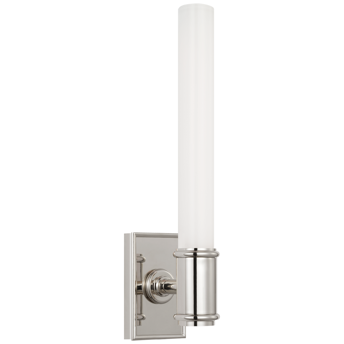 Owen 14" Single Bath Light | Polished Nickel | White Glass