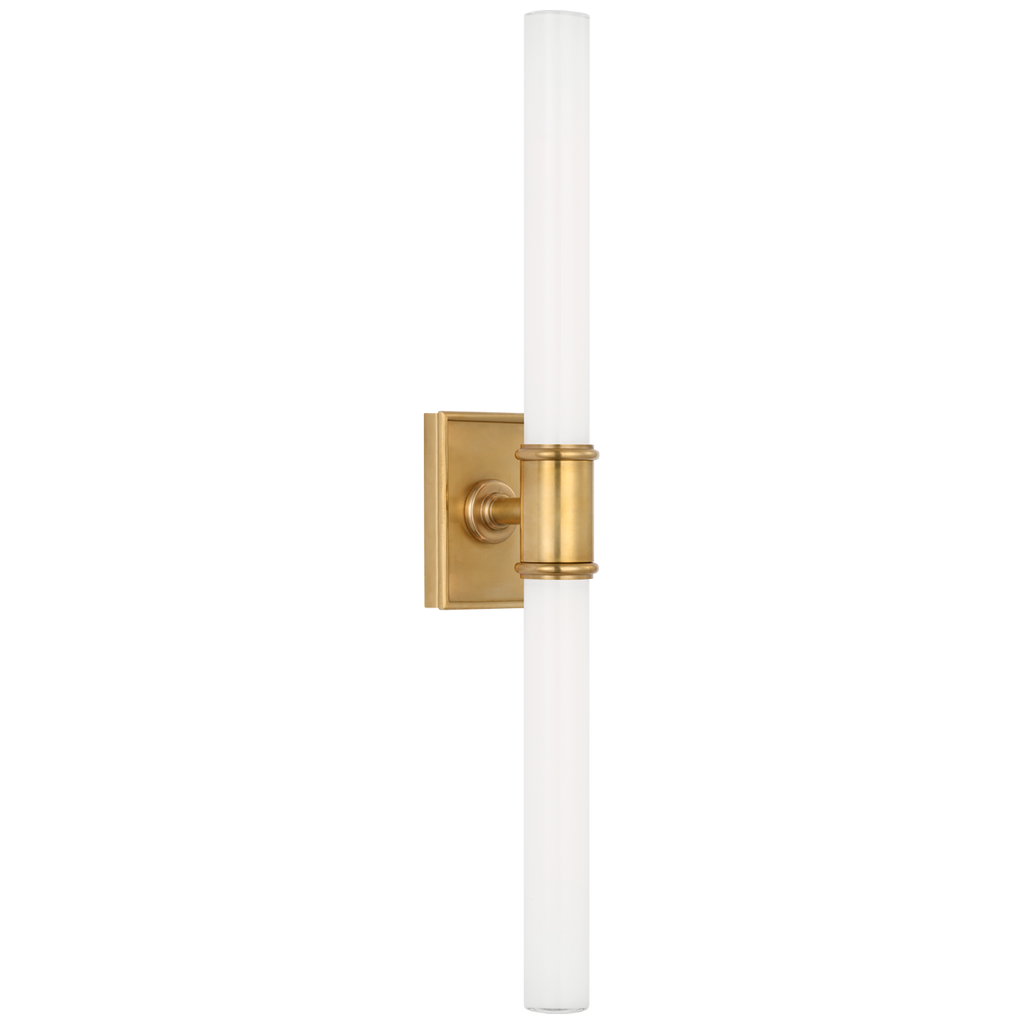 Owen 22" Double Bath Light | Antique-Burnished Brass | White Glass