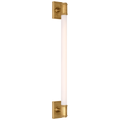 Owen 30" Linear Bath Light | Antique-Burnished Brass | White Glass