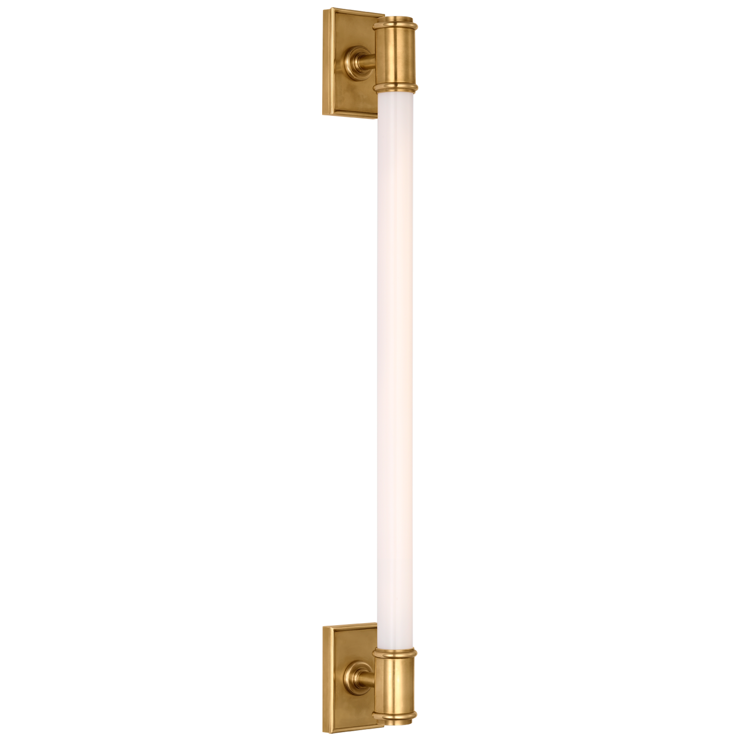 Owen 30" Linear Bath Light | Antique-Burnished Brass | White Glass