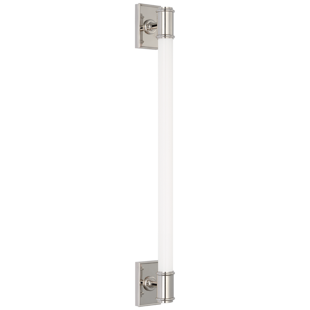 Owen 30" Linear Bath Light | Polished Nickel | White Glass