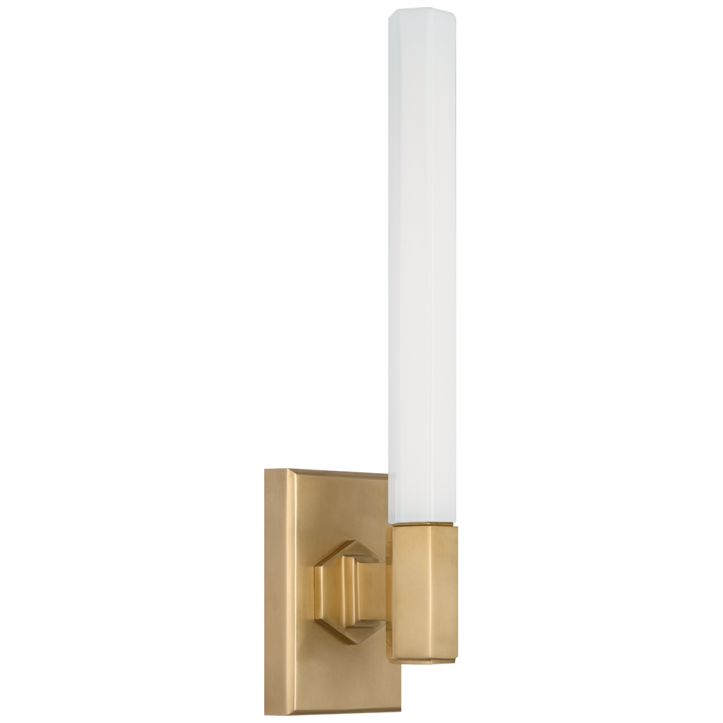 Hawthorne 13" Single Bath Light | Antique-Burnished Brass | White Glass