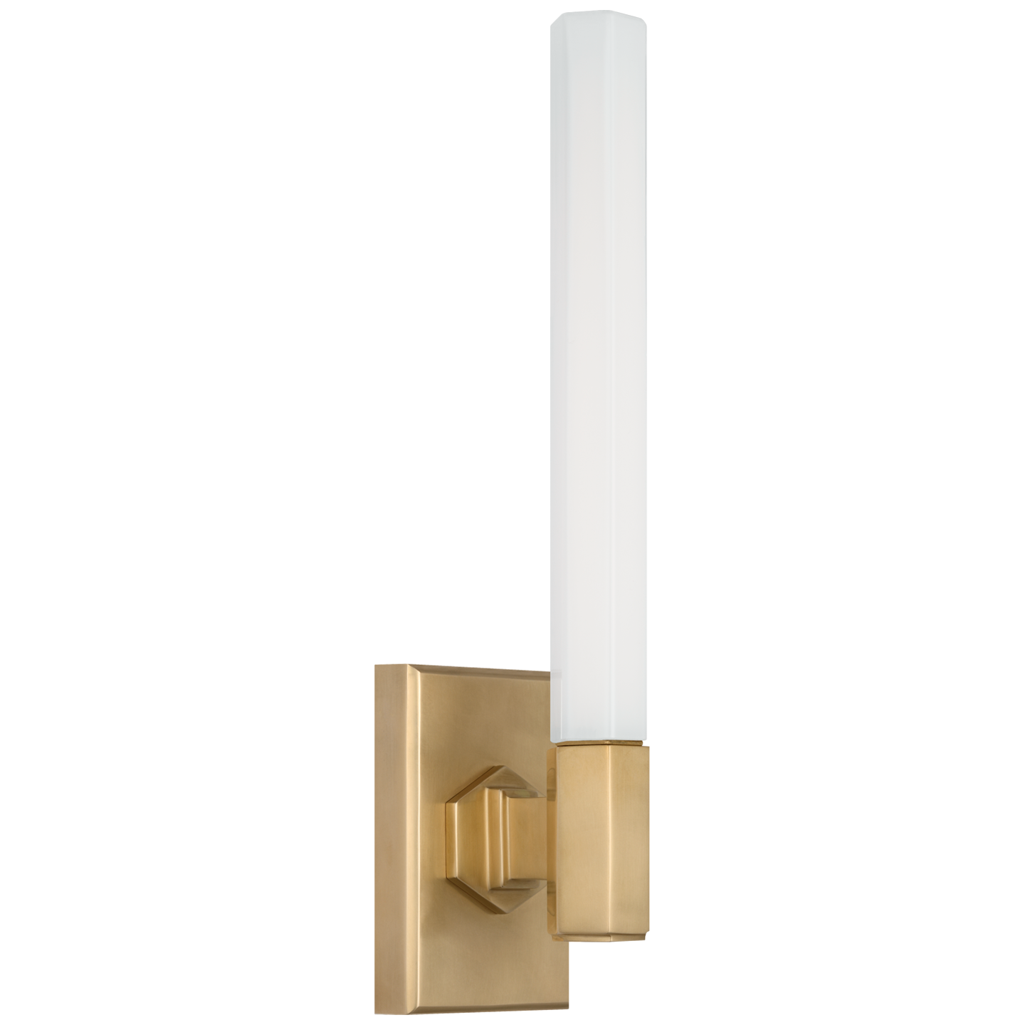 Hawthorne 13" Single Bath Light | Antique-Burnished Brass | White Glass