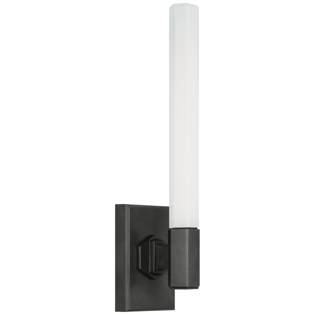 Hawthorne 13" Single Bath Light | Bronze | White Glass
