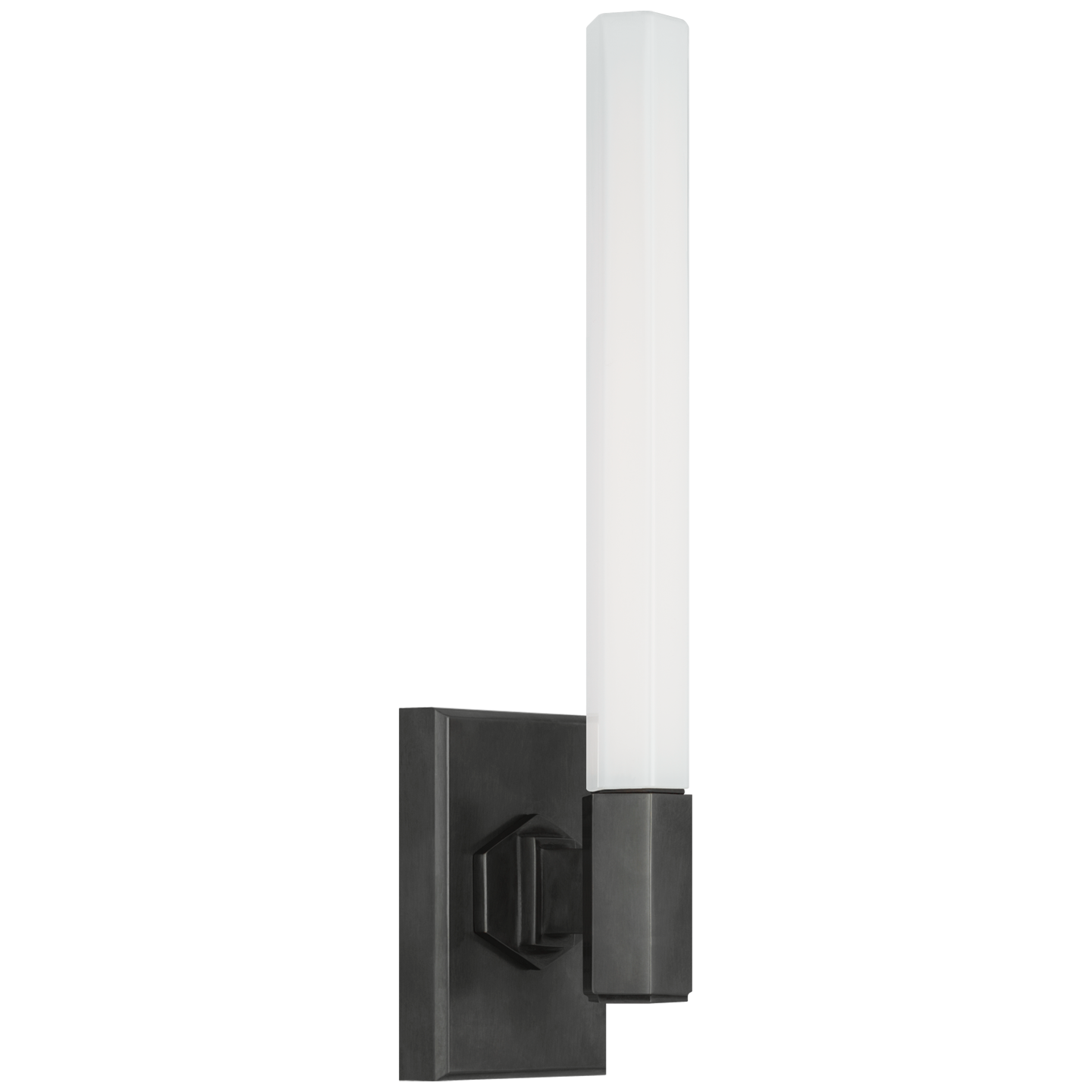 Hawthorne 13" Single Bath Light | Bronze | White Glass