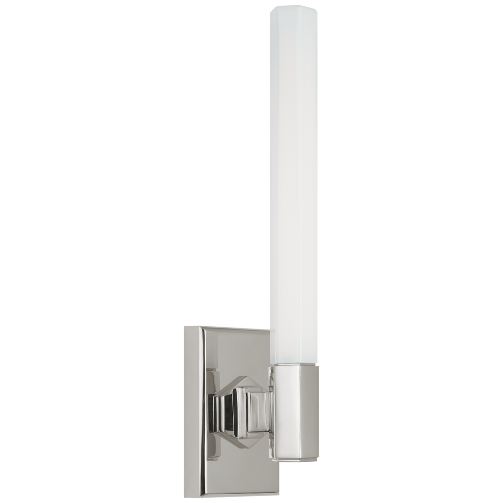 Hawthorne 13" Single Bath Light | Polished Nickel | White Glass