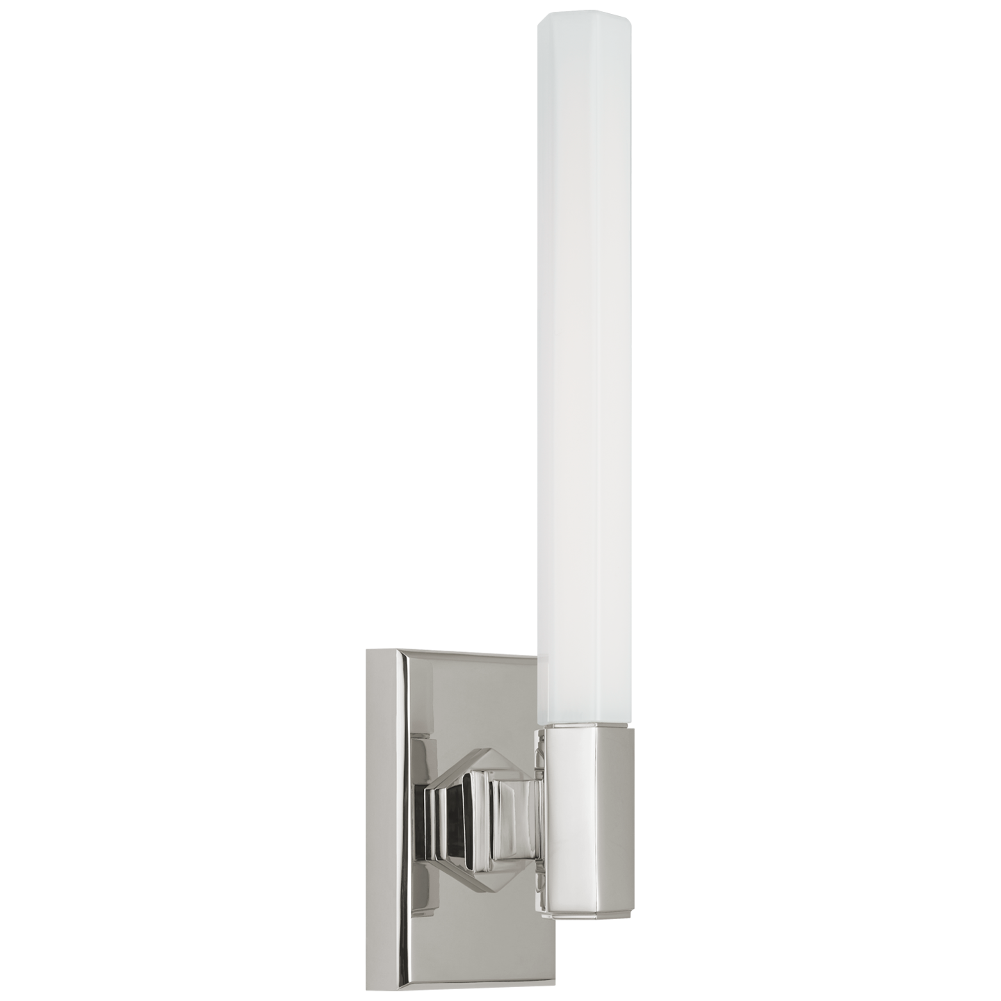 Hawthorne 13" Single Bath Light | Polished Nickel | White Glass