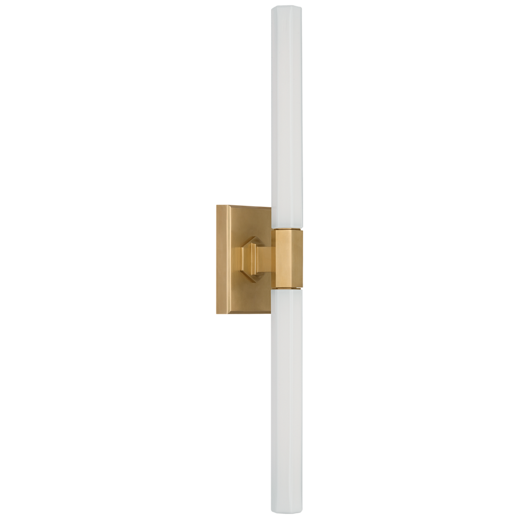 Hawthorne 20" Double Bath Light | Antique-Burnished Brass | White Glass