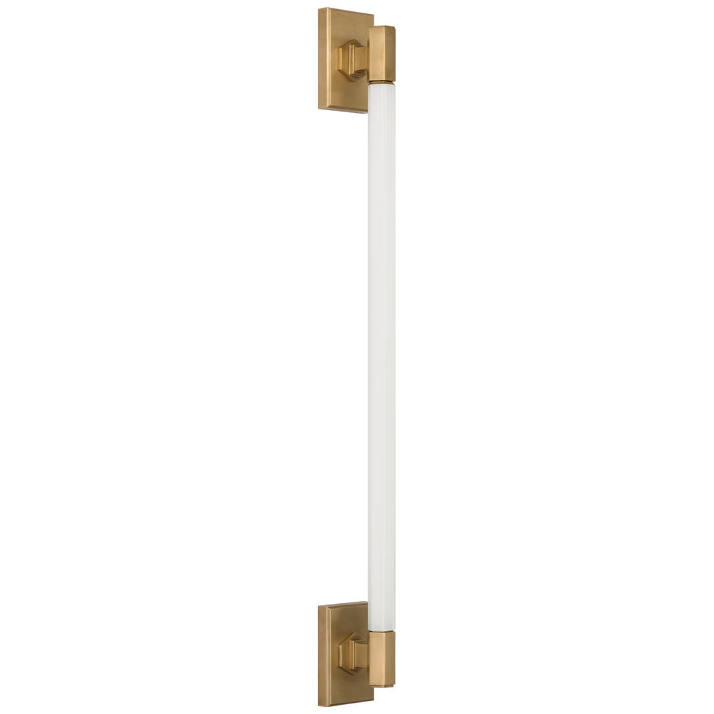 Hawthorne 30" Linear Bath Light | Antique-Burnished Brass | White Glass