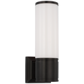 Halford 14" Bath Sconce | Bronze | White Glass