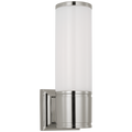 Halford 14" Bath Sconce | Polished Nickel | White Glass