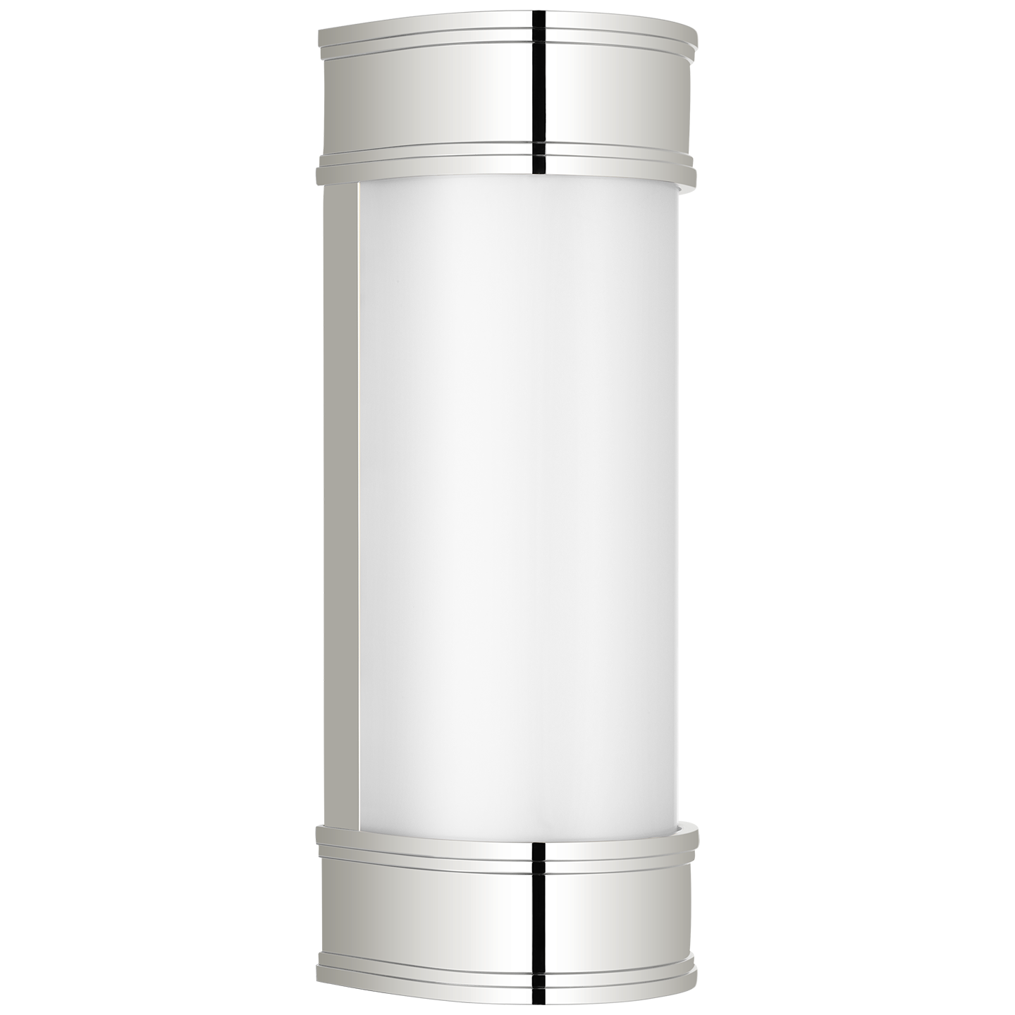 Marden 12" Salon Bath Sconce | Polished Nickel | White Glass