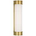 Marden 18" Salon Bath Sconce | Antique-Burnished Brass | White Glass