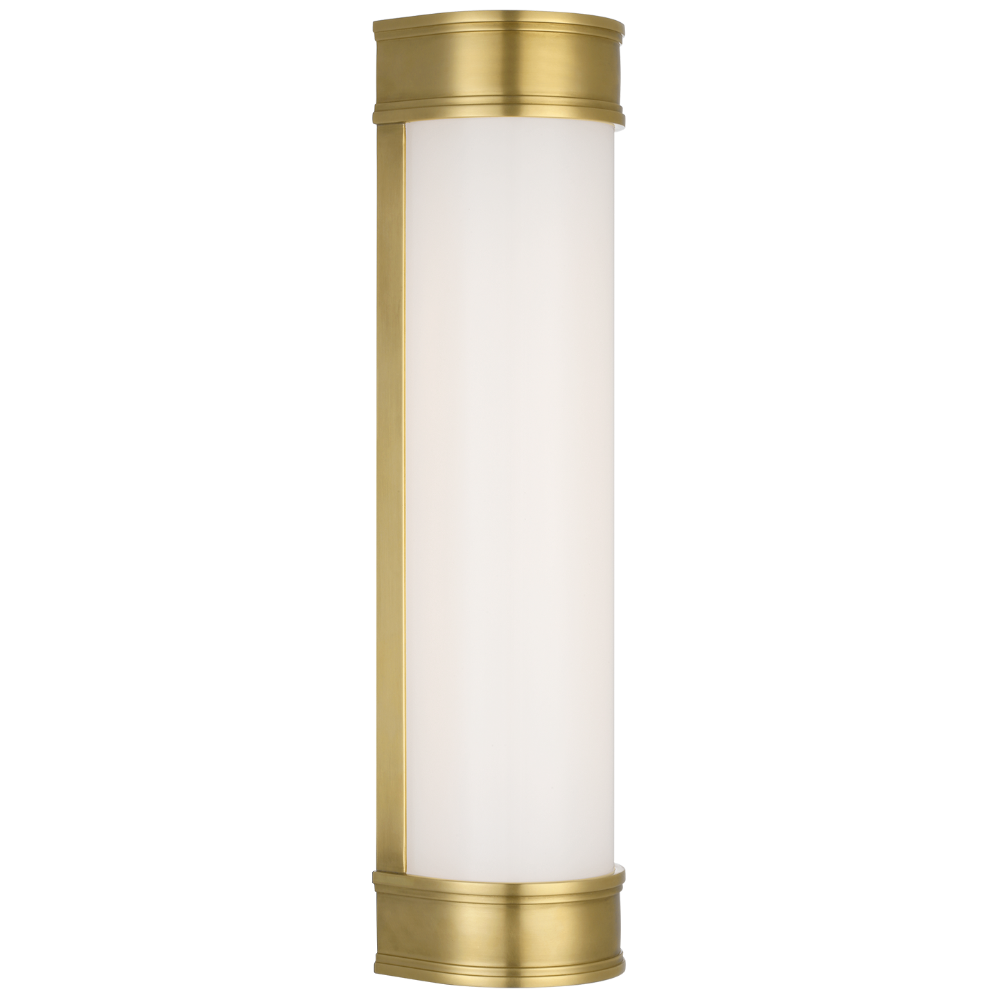 Marden 18" Salon Bath Sconce | Antique-Burnished Brass | White Glass