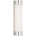 Marden 18" Salon Bath Sconce | Polished Nickel | White Glass