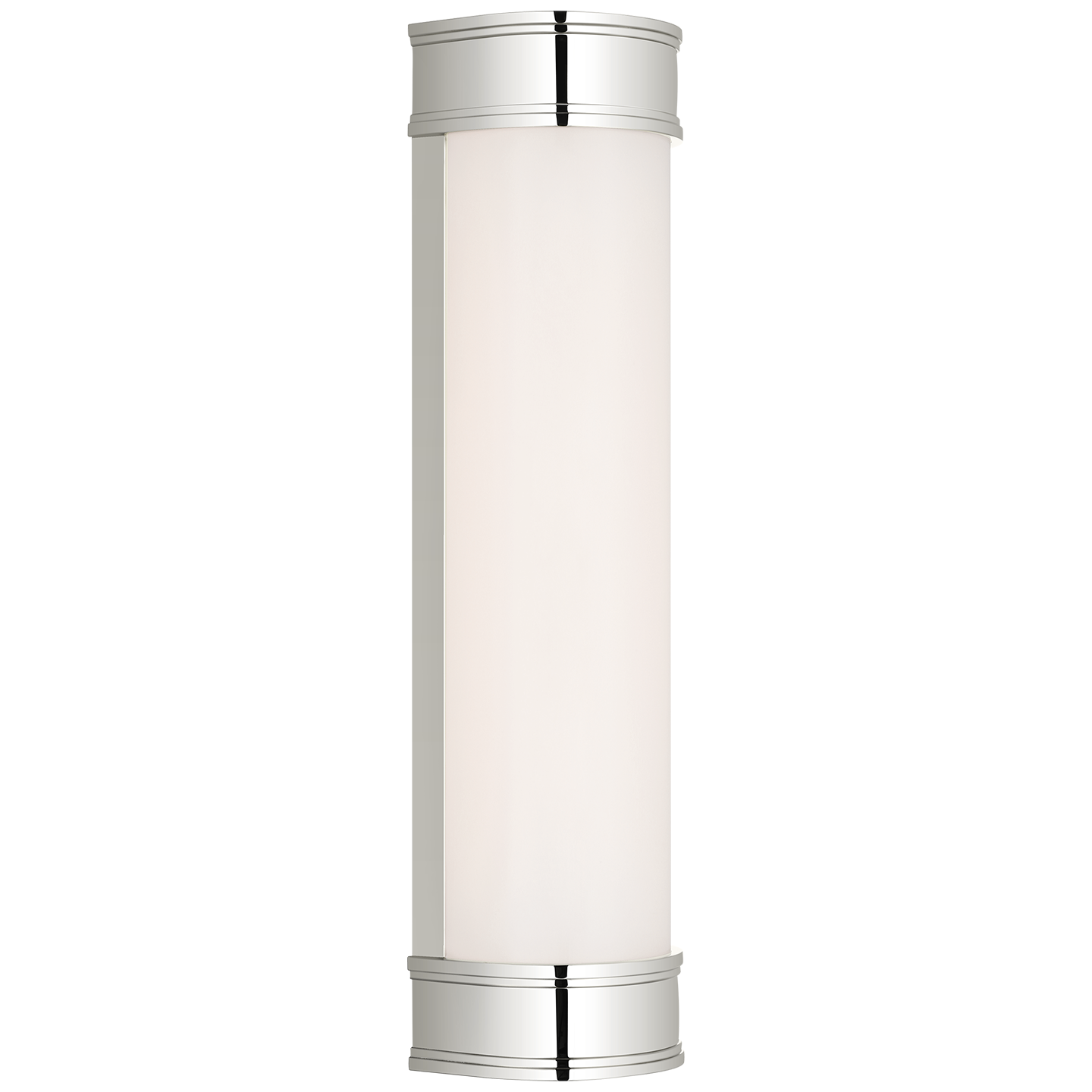 Marden 18" Salon Bath Sconce | Polished Nickel | White Glass
