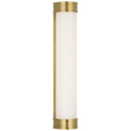 Marden 24" Salon Bath Sconce | Antique-Burnished Brass | White Glass
