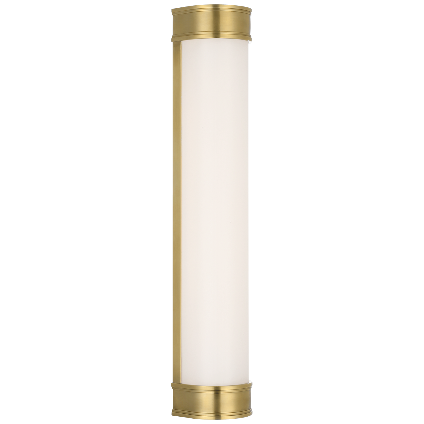 Marden 24" Salon Bath Sconce | Antique-Burnished Brass | White Glass