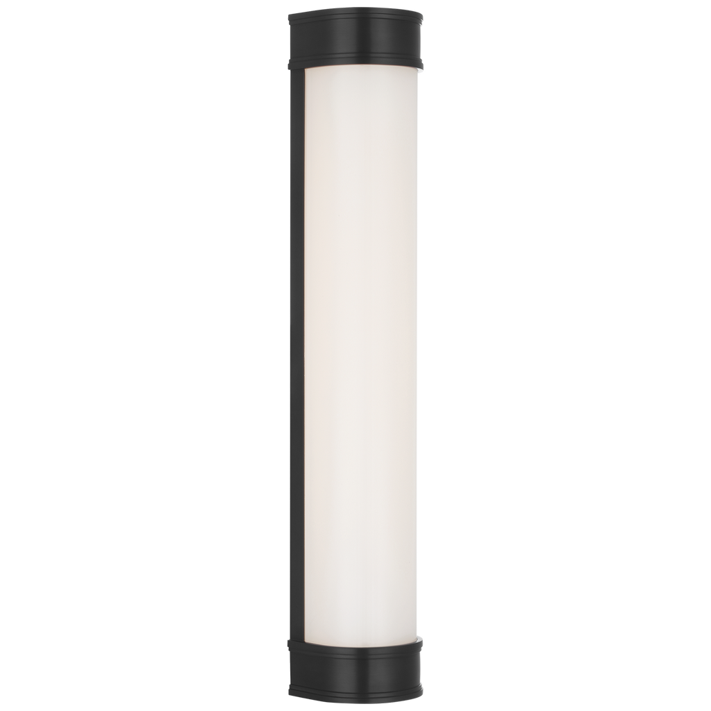 Marden 24" Salon Bath Sconce | Bronze | White Glass