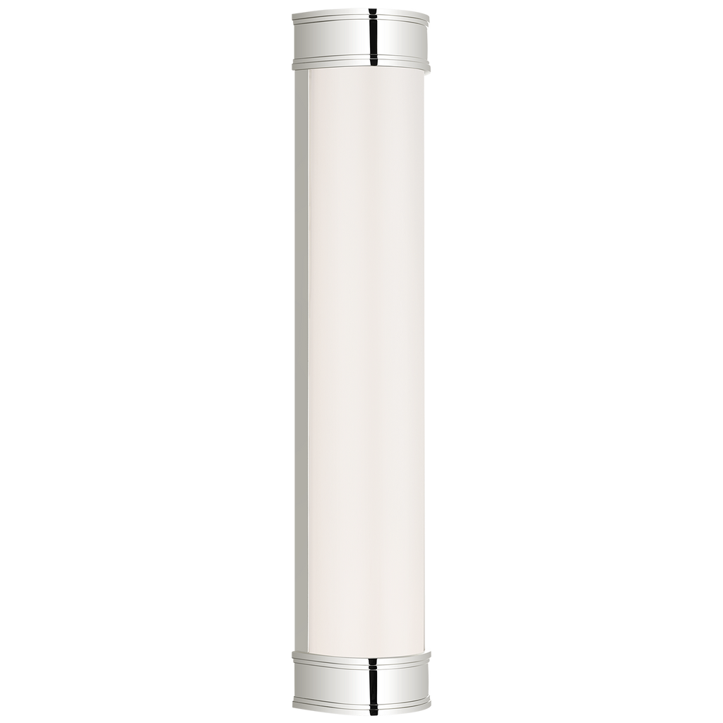 Marden 24" Salon Bath Sconce | Polished Nickel | White Glass