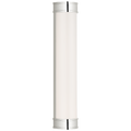 Marden 24" Salon Bath Sconce | Polished Nickel | White Glass