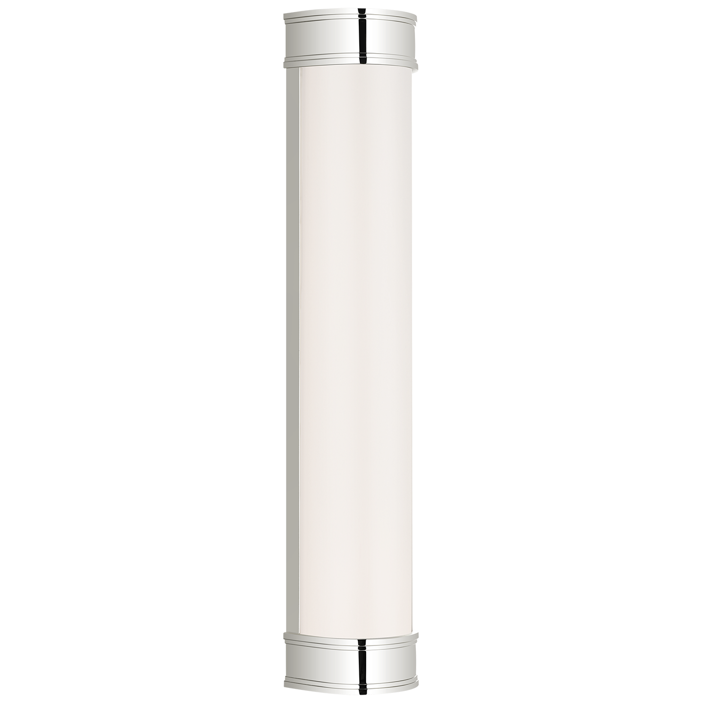 Marden 24" Salon Bath Sconce | Polished Nickel | White Glass
