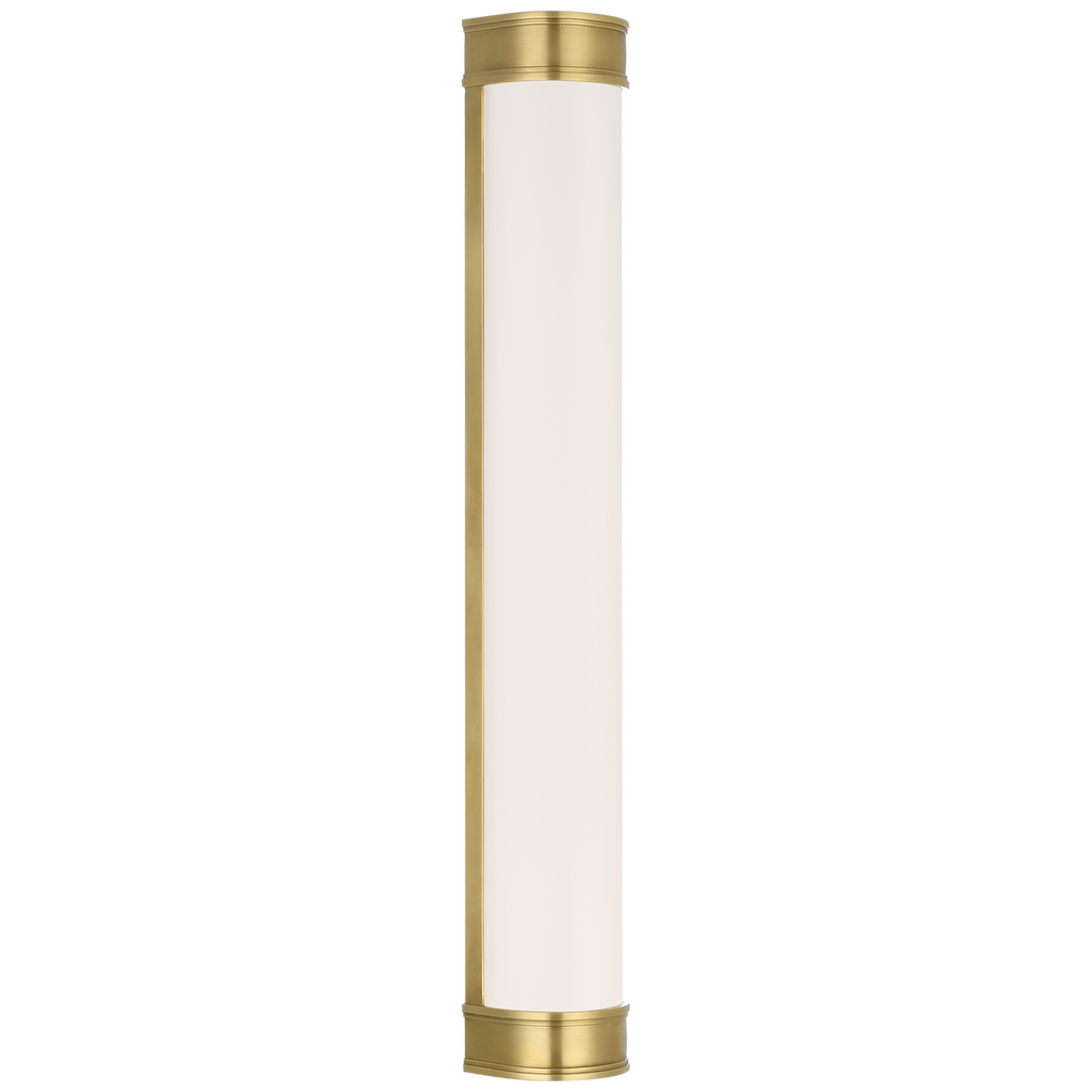 Marden 30" Salon Bath Sconce | Antique-Burnished Brass | White Glass