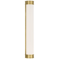 Marden 30" Salon Bath Sconce | Antique-Burnished Brass | White Glass