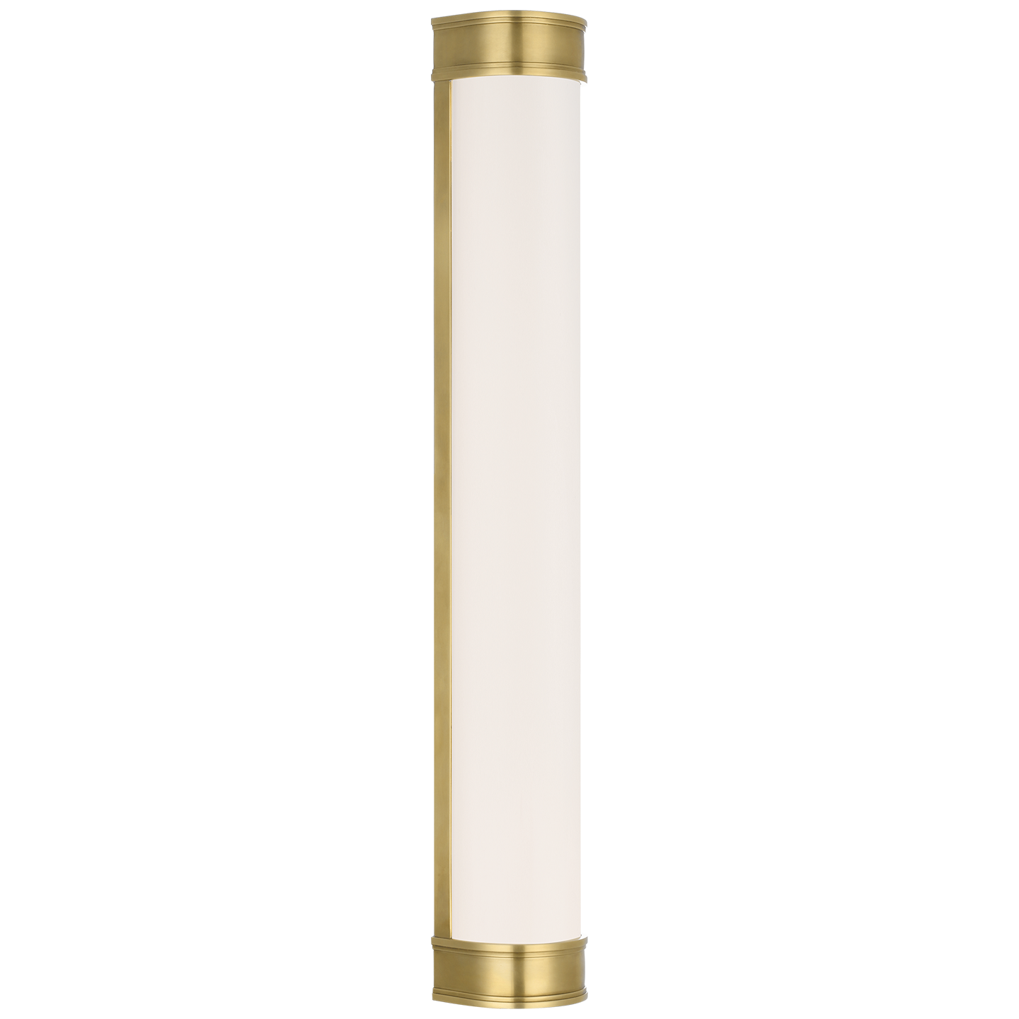 Marden 30" Salon Bath Sconce | Antique-Burnished Brass | White Glass