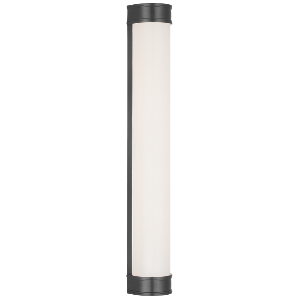 Marden 30" Salon Bath Sconce | Bronze | White Glass