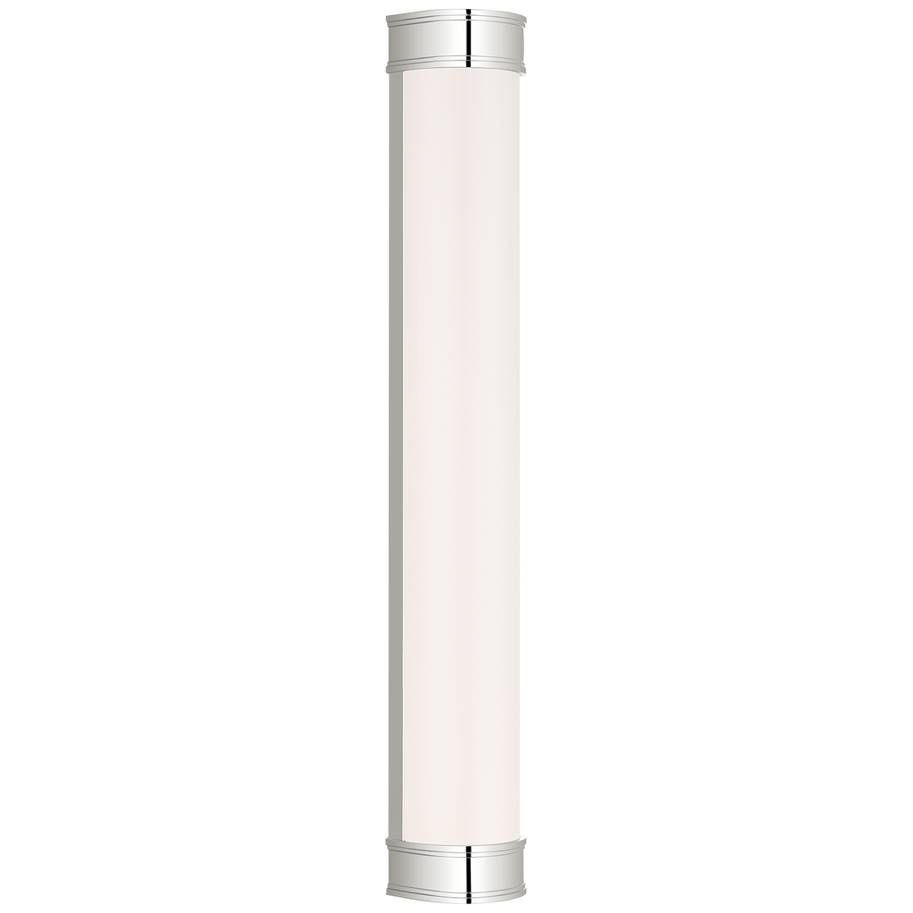 Marden 30" Salon Bath Sconce | Polished Nickel | White Glass