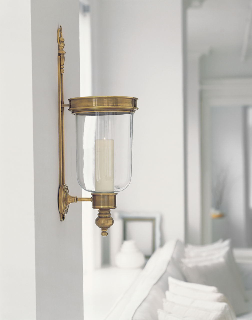 Georgian Small Hurricane Wall Sconce | Antique-Burnished Brass